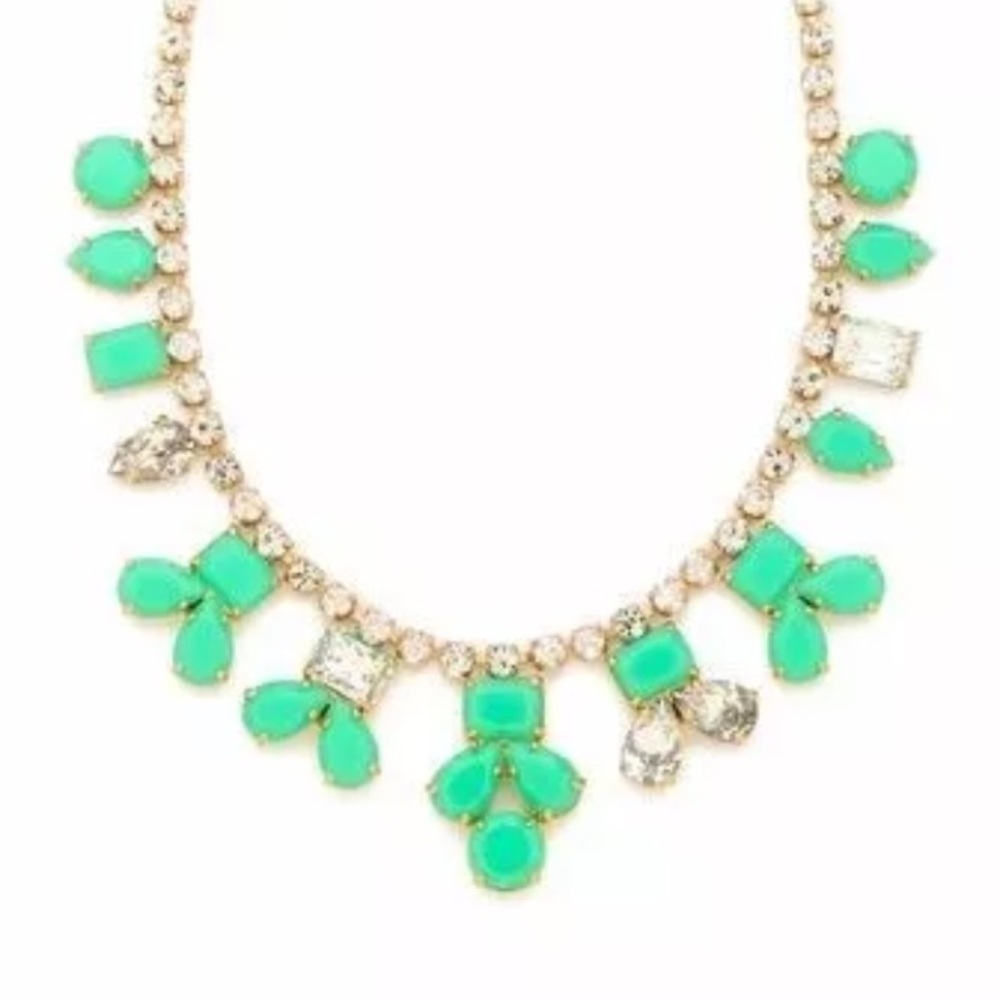 Kate Spade New York Secret‎ Garden Gem Necklace Giverny Green Pave Halo